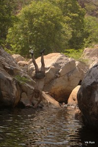 Peter diving head first