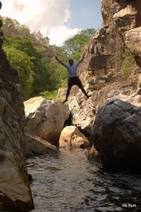 Arun Matthew jumping in