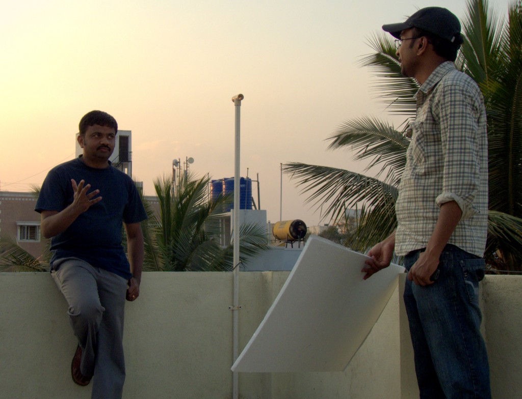 Director holding the reflector